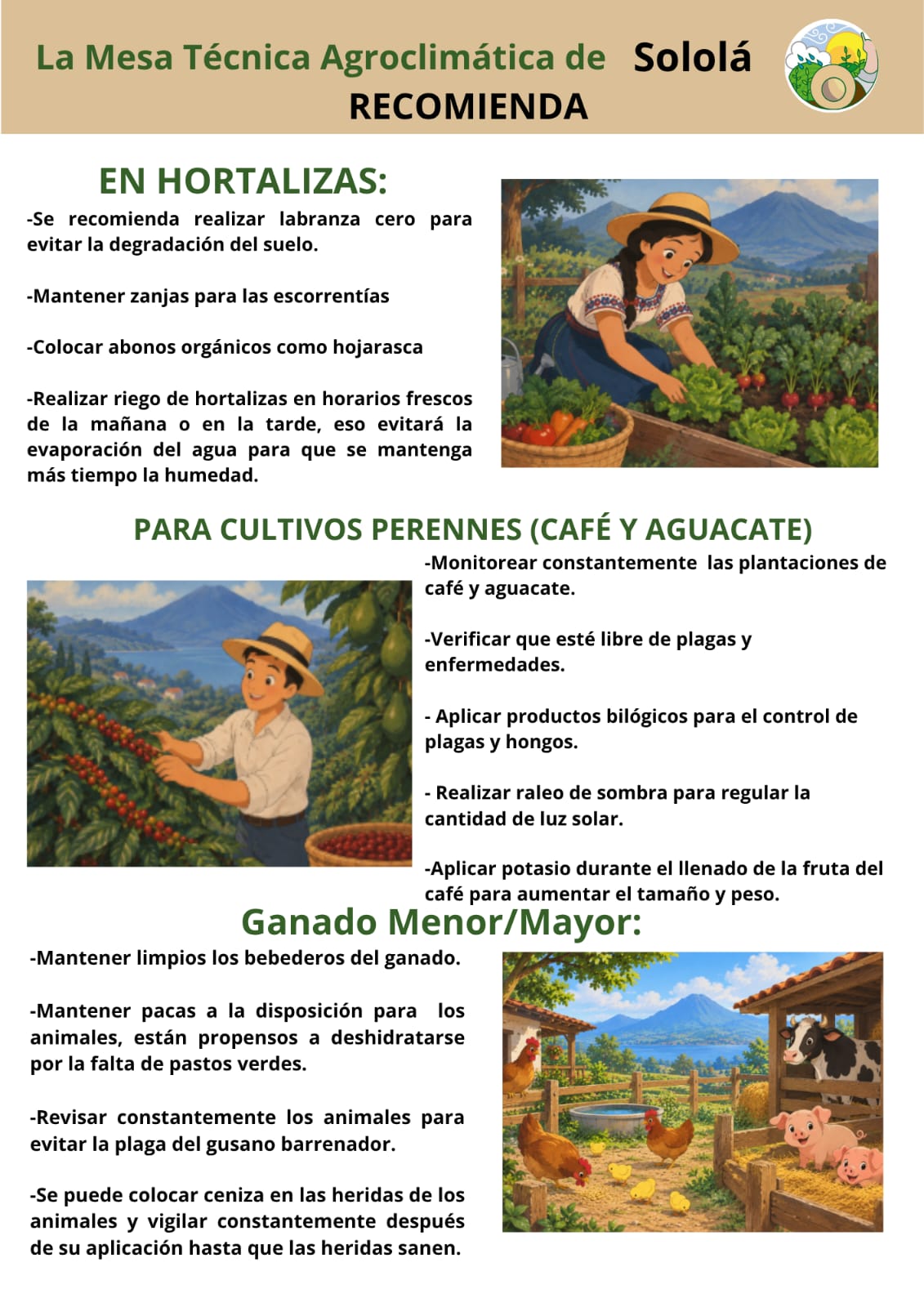 Infografía de recomendaciones agroclimáticas